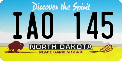 ND license plate IAO145