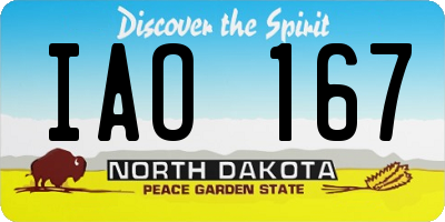 ND license plate IAO167