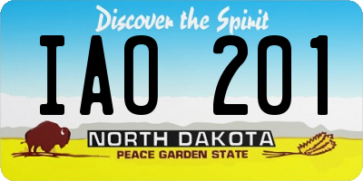 ND license plate IAO201