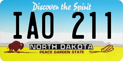 ND license plate IAO211
