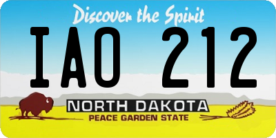 ND license plate IAO212