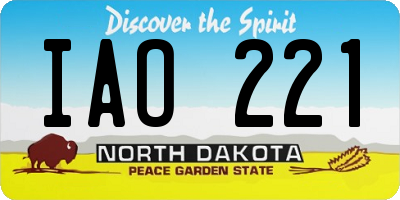ND license plate IAO221