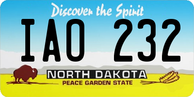 ND license plate IAO232