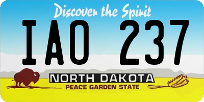 ND license plate IAO237