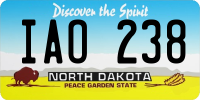 ND license plate IAO238
