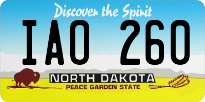 ND license plate IAO260