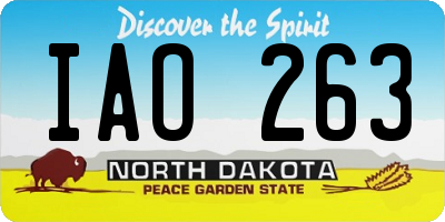 ND license plate IAO263