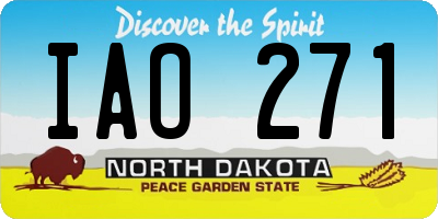 ND license plate IAO271