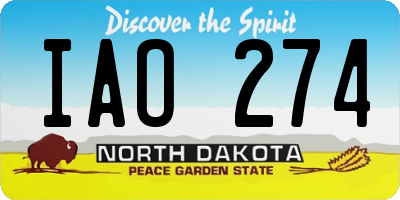 ND license plate IAO274