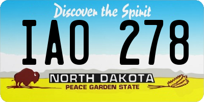 ND license plate IAO278