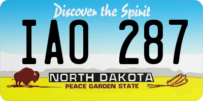 ND license plate IAO287