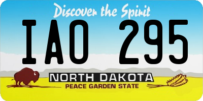 ND license plate IAO295