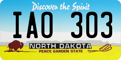 ND license plate IAO303