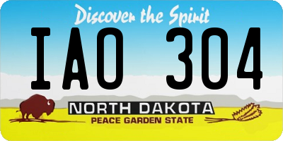 ND license plate IAO304