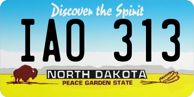 ND license plate IAO313