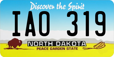 ND license plate IAO319