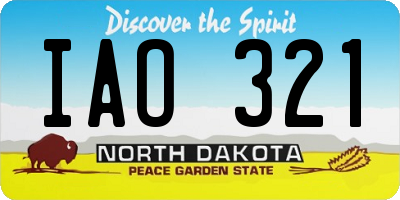 ND license plate IAO321