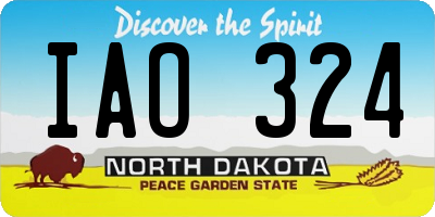 ND license plate IAO324