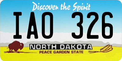 ND license plate IAO326
