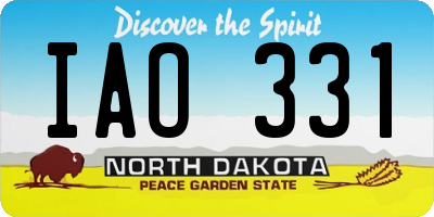 ND license plate IAO331