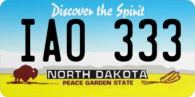 ND license plate IAO333
