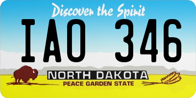 ND license plate IAO346