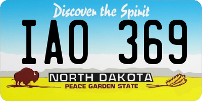 ND license plate IAO369