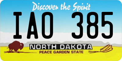 ND license plate IAO385