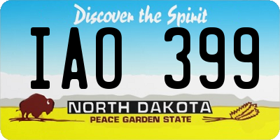 ND license plate IAO399