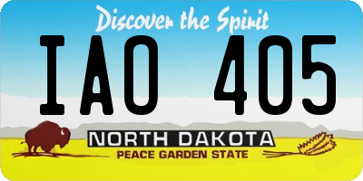 ND license plate IAO405