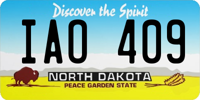 ND license plate IAO409