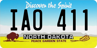 ND license plate IAO411