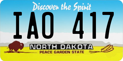 ND license plate IAO417