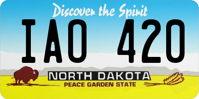 ND license plate IAO420