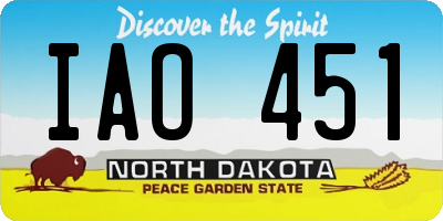ND license plate IAO451