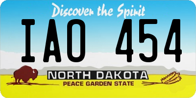 ND license plate IAO454