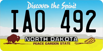 ND license plate IAO492