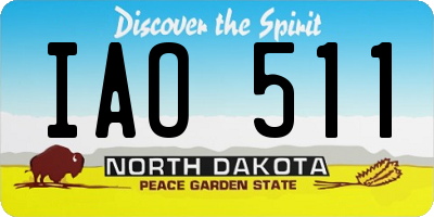 ND license plate IAO511