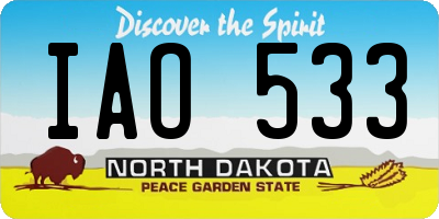 ND license plate IAO533