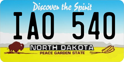 ND license plate IAO540