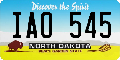 ND license plate IAO545