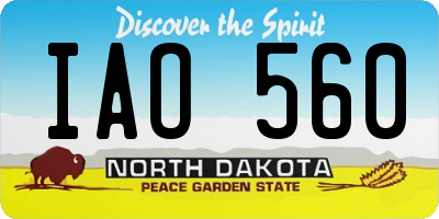 ND license plate IAO560