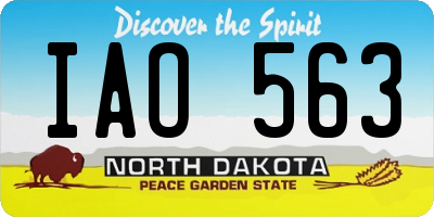 ND license plate IAO563
