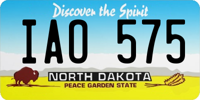 ND license plate IAO575