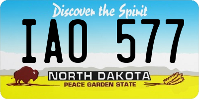 ND license plate IAO577