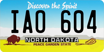 ND license plate IAO604