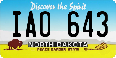 ND license plate IAO643