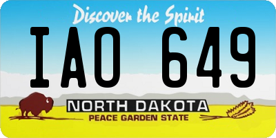 ND license plate IAO649