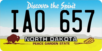 ND license plate IAO657