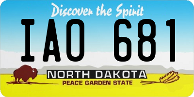 ND license plate IAO681